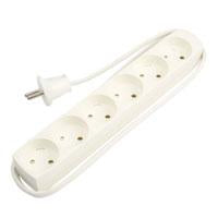 6-stikdåse m/1,5m ledning hvid