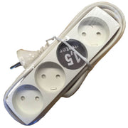 4-stikdåse u/jord u/dummy 1,5m hvid