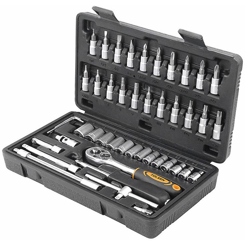 Topnøglesæt ¼”, 46 dele