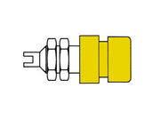 Prof. Bananbøsning isoleret, Gul 4mm (BIL20)