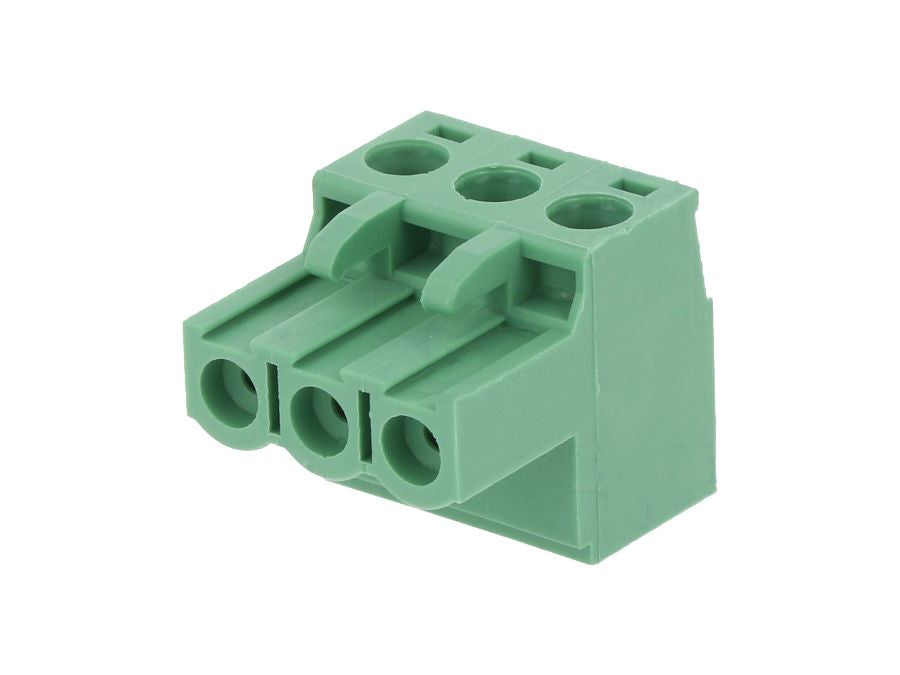 Indstik skrueterminal - 3P hun, 5mm, 2,5mm², Grøn