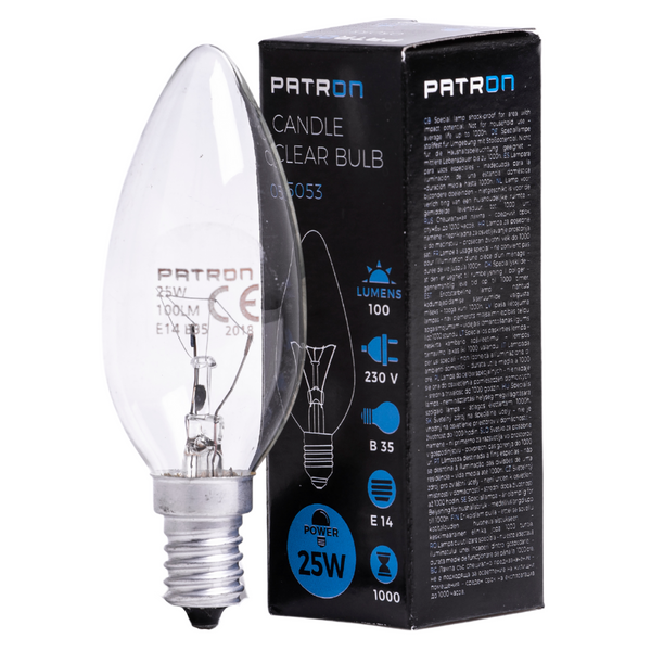 PATRON Glødepære E14 25W Kerte
