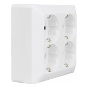 Stikkontakt schuko med 4 udtag i hvid