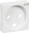 FUGA afdækning for EDB stikkontakt 1 modul 2-pol med jord gammel type med krave, hvid