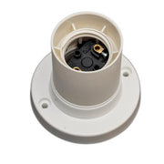 Væg/loftfatning til E27 lige - hvid plast IP40