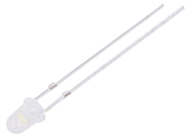 3mm LED - Varm hvid, diffus hvid hus, 1120-1560mcd (70°)