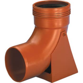 Wavin 110 mm 88 gr. PP-kloakfodbøjning, kort, rød