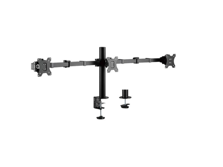 Triple monitor Bordbeslag - 17-27" VESA 75x75/100x100 Stål