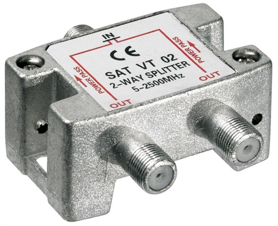 TV/FM/SAT antennesplitter - 2 vejs 5-2400MHz (til F stik)