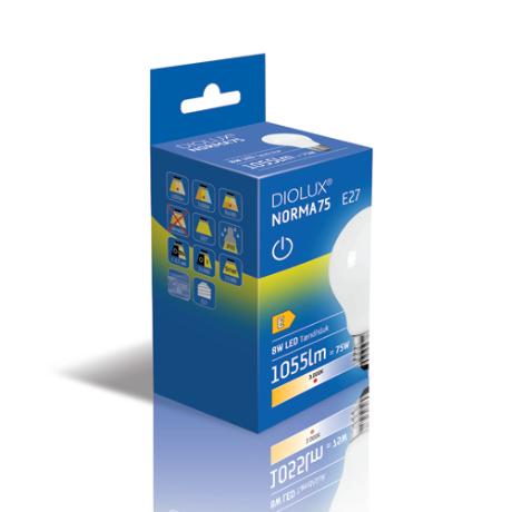 DIOLUX NORMA75 8W 830 E27 1055lm tænd/sluk