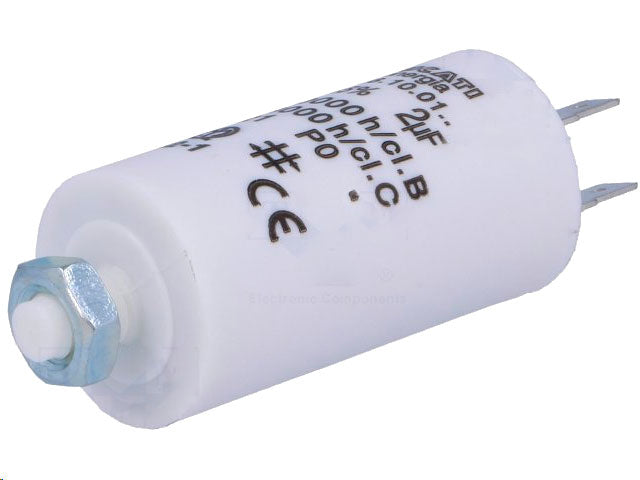 MOTOR kondensator - 2uF / 425V, M8 forskruning, Spadestik
