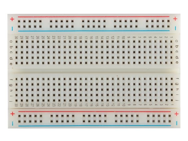 Loddefri forsøgsbord (Breadboard) - 400 huller