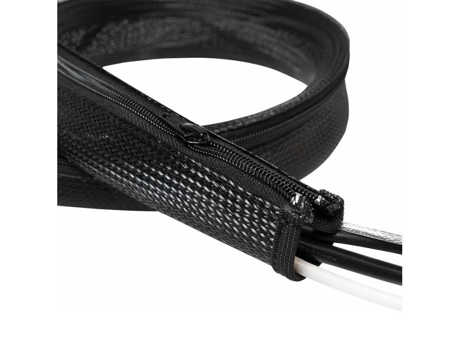 Kabelsok m. lynlås - 30mm bredde, Sort (1m)