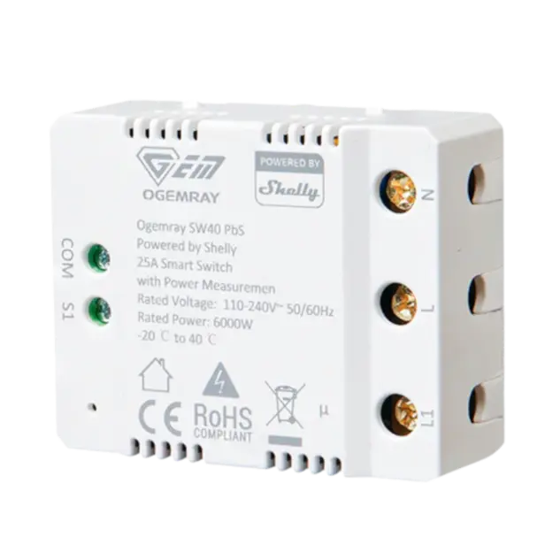 SMART RELAY 25A - POWERED BY SHELLY
