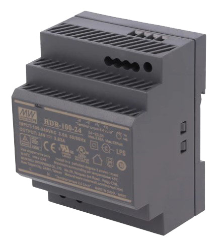 DIN-skinne strømforsyning - 24VDC / 92W (3,83A)