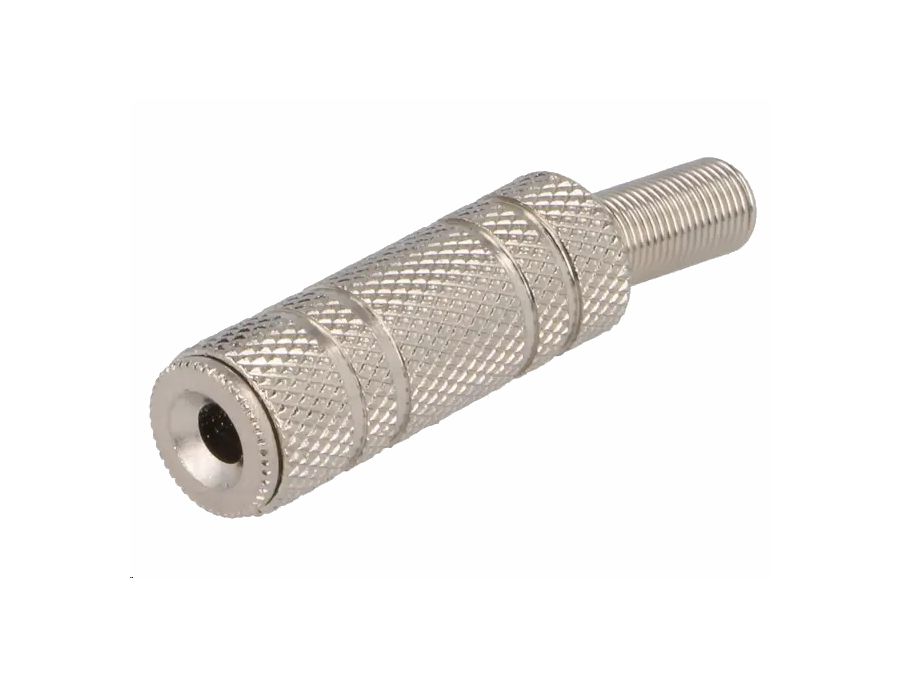 JACK forlænger - 3,5mm mono hun, Metal m. fjederaflastning