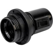 Afbryderfatning E27 sort med 1 omløber