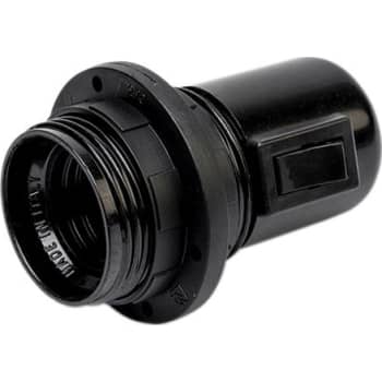 Afbryderfatning E27 sort med 1 omløber