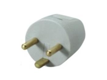 Stikprop - 230V m. DK jord, aflastningsbøjle, Grå