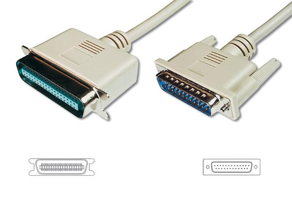 Printerkabel - SUBD25 han til Centronics 36 pol han (20m)