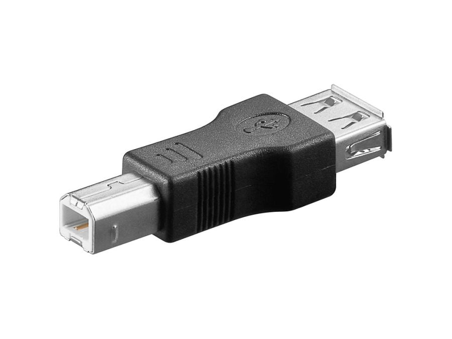 USB 2.0 adapter - A hun til B han, Sort