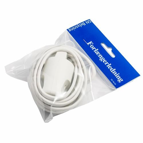 Forlængerledning u/jord 2m hvid