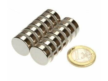 Magnet, neodynium - Cyl. N45 Ni Ø18x5mm (1 stk.)