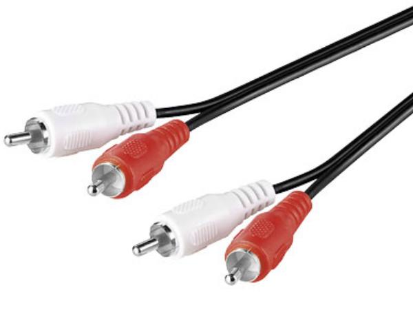 Phonokabel - 2 x RCA han til 2 x RCA han, HQ (2,5m)