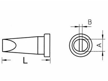 Weller spids LT-A - 1,6x0,7mm Flad kort (til WP80/WPS80)