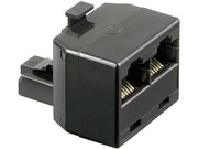 ISDN splitter - RJ45(8P8C) han > 2 x RJ45(8P8C) hun, Sort