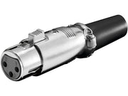 XLR mikrofonstik - 3pol hun, m. lås