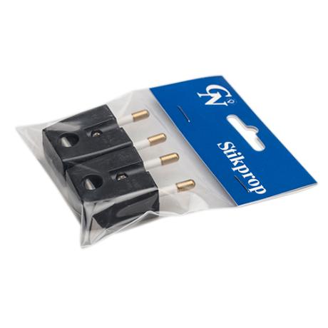 Vinkel stikprop u/jord sort 2 stk. GN-pak