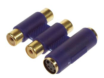 S-VHS adapter - S-VHS + 2 x RCA hun til 2 x RCA hun