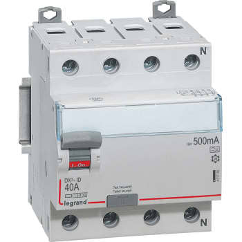 Fejlstrømsafbryder DX3 PFI 40A 100mA, 4P, 4M, 10kA, type A