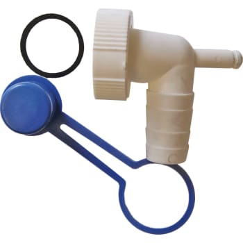 Afløbsstuds. 1" omløber -  20 mm slangestuds og kondens tilslutning