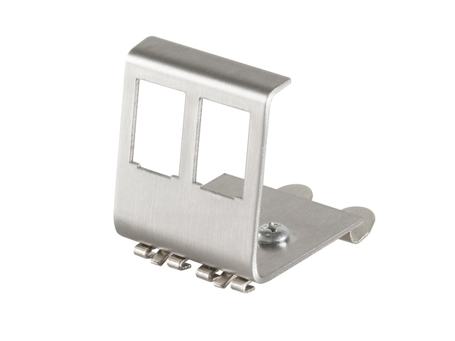 DIN-skinne adapter til 2x RJ45 Keystone modul, metal