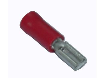 Rød kabelsko - Spadefatning 2,8mm hun, 0,5-1mm² (100 stk.)