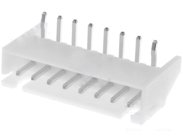 Ledning-til-print fatning - JST XH, 1x8pol han 90°, 2,5mm