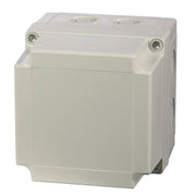 Fibox med gråt låg - 130x130x125 - 4 skruehuller