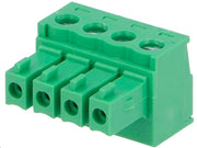 Indstik skrueterminal - 4P hun 3,81mm 0,5-1,5mm², Grøn