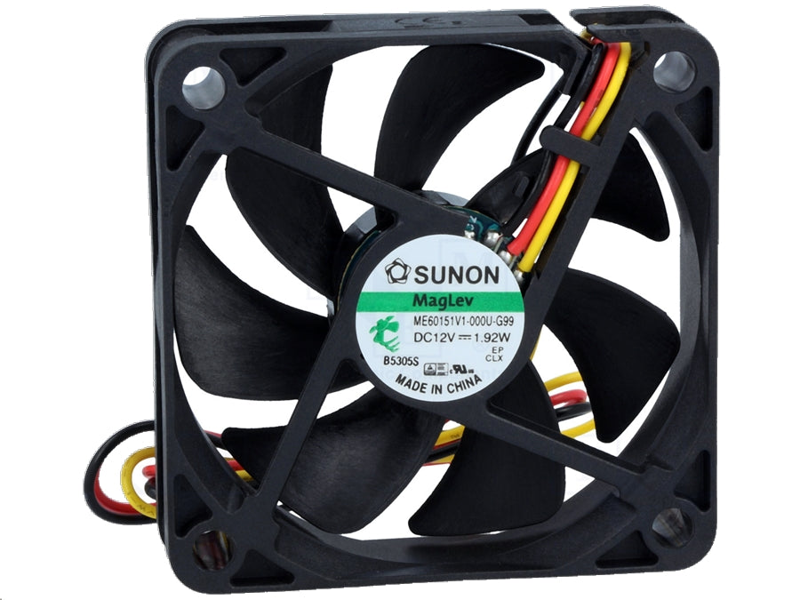 DC blæser - 60x60x15mm 12Vdc 1,44W kugleleje, 3 ledn.