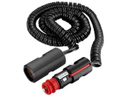 Cigarstikforlænger - Spiralledning, 12/24V 8A (0,6-3m)