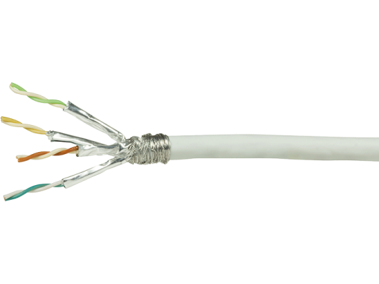 S/FTP netværkskabel - CAT6 PiMF massiv CCA, PVC Hvid (50m)