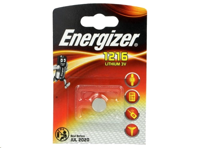 CR1216 Lithium knapcelle, 3V / 34mAh (1 stk.)