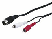 Audiokabel - 5 pol DIN han til 2 x RCA(Phono) han (1,5m)