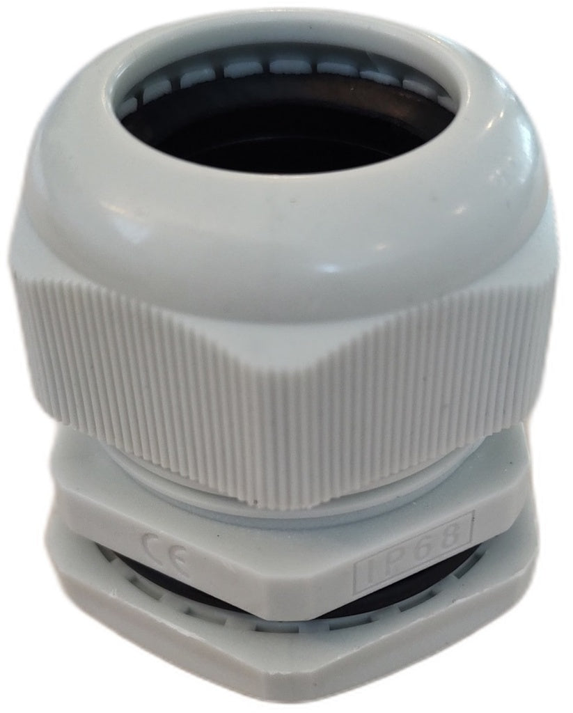 Vandtæt forskruning - M32, IP68, Lys grå (Ø12-21mm)