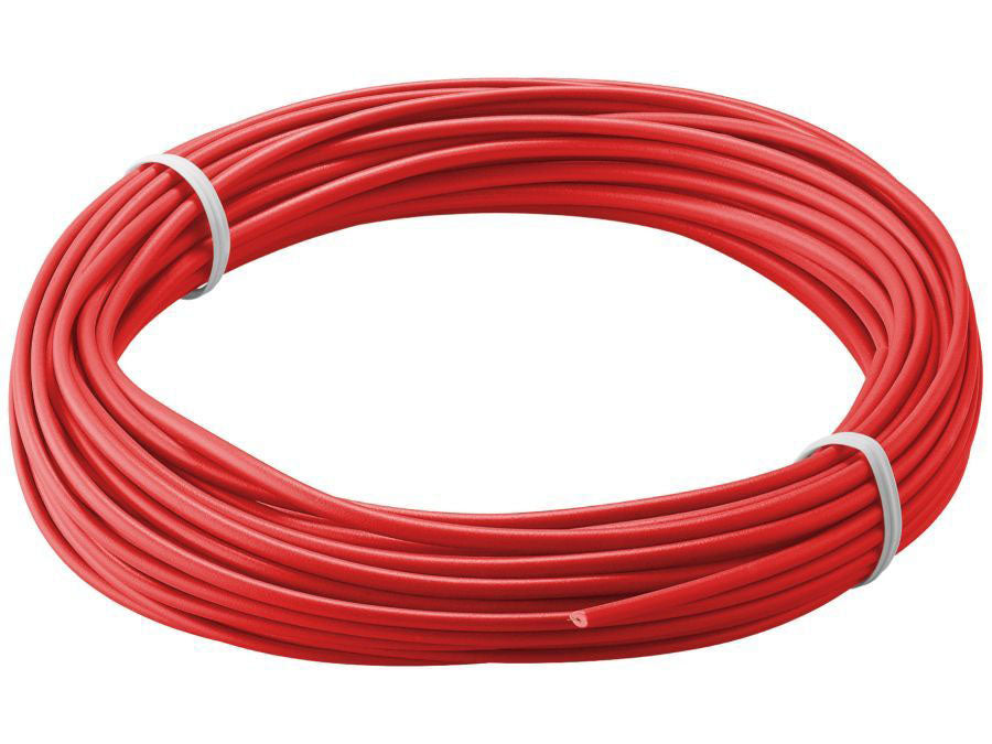Monteringsledning - 0,14mm² trådet, Rød (10m)
