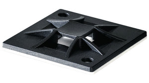 Selvklæbende holder t. kabelstrips - 19x19mm, Sort (1 stk.)