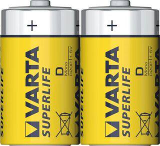 BATTERI SUPERLIFE D R20 2 STK FOLIE