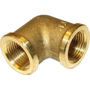3/4" x 1/2" Vinkel 90° muffe/muffe Messing Afzinkningsfri